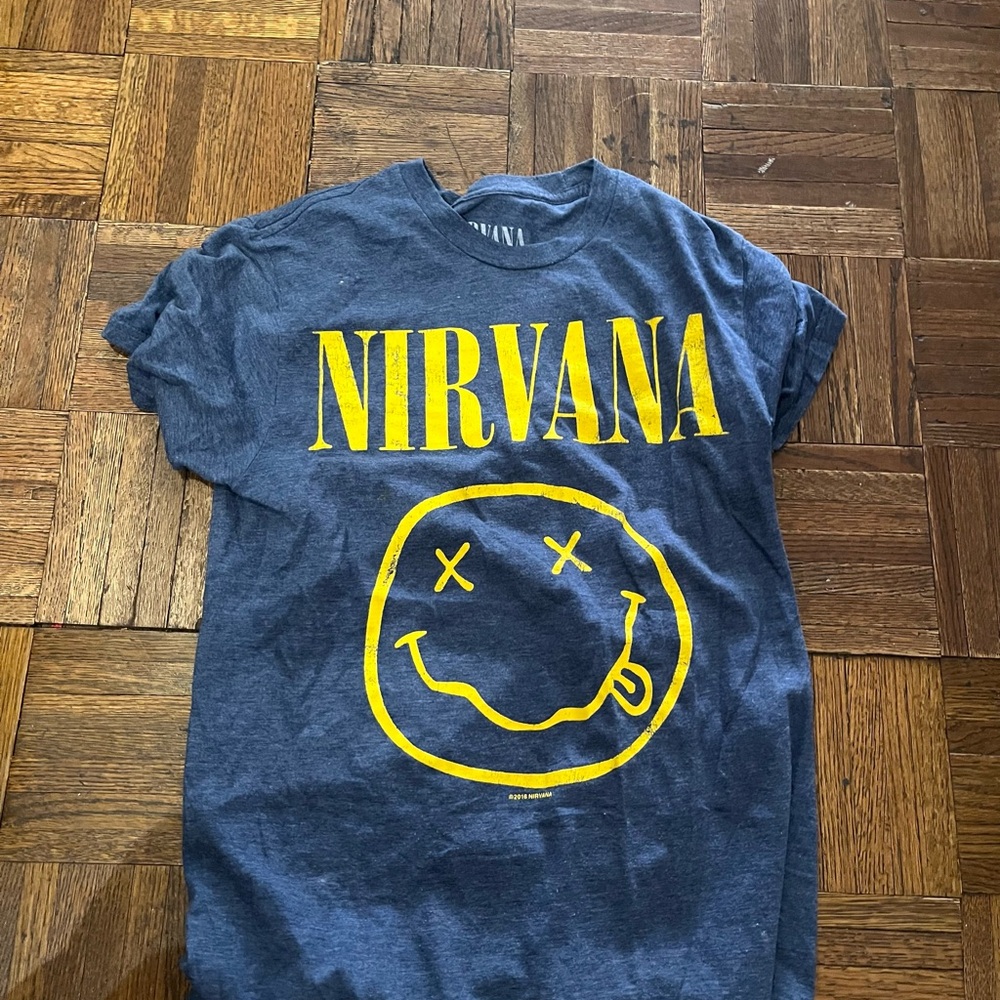 BLUE NIRVANA T SHIRT SZ SMALL